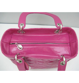 Dior Lady Dior Medium Patent Top Handle Bag Peach Dior Lady Dior Medium Patent Top Handle Bag Peach