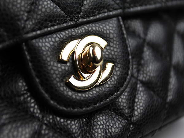 Chanel 2.55 Series Caviar Leather Flap Bag A01112 Black Golden Chanel 2.55 Series Caviar Leather Flap Bag A01112 Black Golden