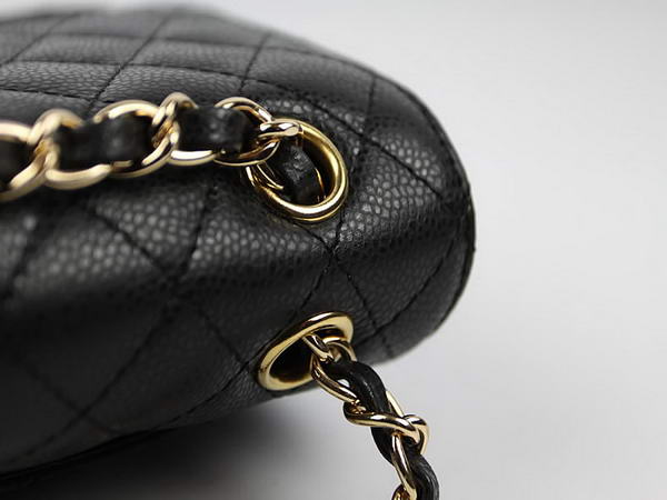 Chanel 2.55 Series Caviar Leather Flap Bag A01112 Black Golden Chanel 2.55 Series Caviar Leather Flap Bag A01112 Black Golden