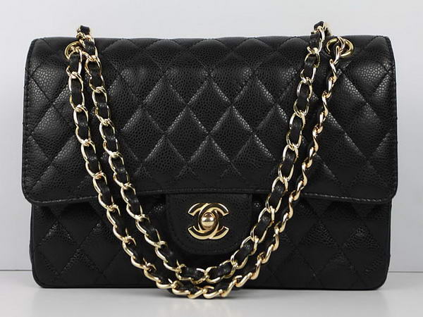 Chanel 2.55 Series Caviar Leather Flap Bag A01112 Black Golden Chanel 2.55 Series Caviar Leather Flap Bag A01112 Black Golden