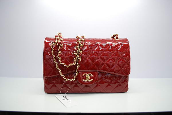 Hot Style Chanel Jumbo Double Flaps Bag Red Original Patent Leather A36097 gold Hot Style Chanel Jumbo Double Flaps Bag Red Original Patent Leather A36097 gold