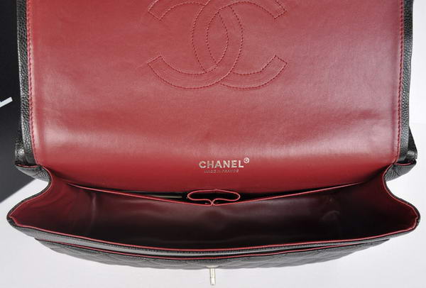 Hot Sell Chanel Maxi Classic Bag A36098 Black Original Caviar Leather Silver Hot Sell Chanel Maxi Classic Bag A36098 Black Original Caviar Leather Silver