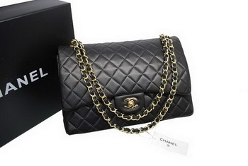 Top Quality Chanel Maxi Double Flaps Bag Black Original Lambskin Leather A36098 Gold Top Quality Chanel Maxi Double Flaps Bag Black Original Lambskin Leather A36098 Gold