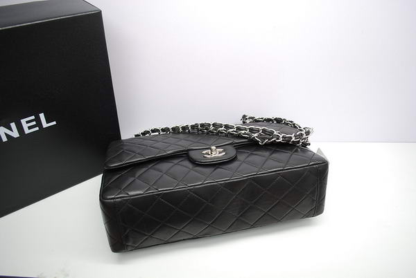 Top Quality Chanel Maxi Double Flaps Bag Black Original Lambskin Leather A36098 Silver Top Quality Chanel Maxi Double Flaps Bag Black Original Lambskin Leather A36098 Silver