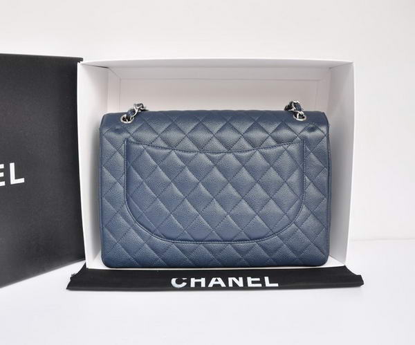 Chanel Original Caviar Leather Jumbo Flap Bag A47600 Blue Chanel Original Caviar Leather Jumbo Flap Bag A47600 Blue