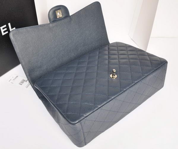 Chanel Original Caviar Leather Jumbo Flap Bag A47600 Blue Chanel Original Caviar Leather Jumbo Flap Bag A47600 Blue