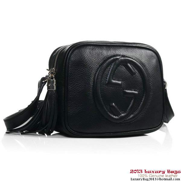 Gucci 308364 A7M0G 1000 Soho Black Leather Disco Bag Gucci 308364 A7M0G 1000 Soho Black Leather Disco Bag