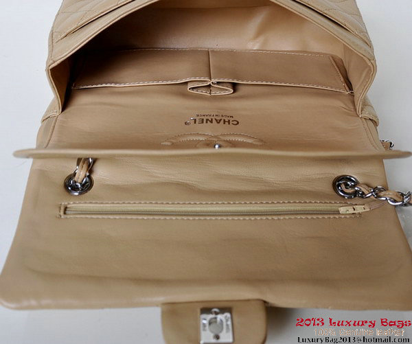 Chanel A01112 Classic Flap Bag Apricot Sheepskin Silver Chanel A01112 Classic Flap Bag Apricot Sheepskin Silver