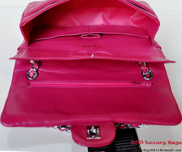 Chanel A01112 Classic Flap Bag Plum Sheepskin Silver Chanel A01112 Classic Flap Bag Plum Sheepskin Silver