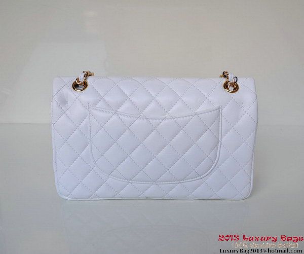 Chanel A01112 Classic Flap Bag White Sheepskin Gold Chanel A01112 Classic Flap Bag White Sheepskin Gold