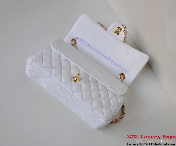 Chanel A01112 Classic Flap Bag White Sheepskin Gold Chanel A01112 Classic Flap Bag White Sheepskin Gold