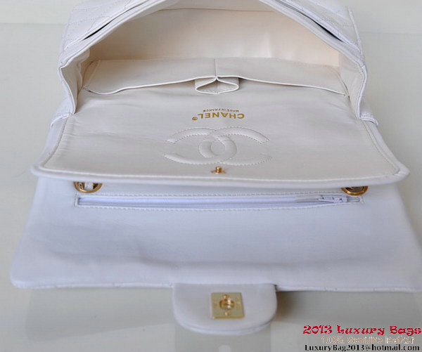 Chanel A01112 Classic Flap Bag White Sheepskin Gold Chanel A01112 Classic Flap Bag White Sheepskin Gold