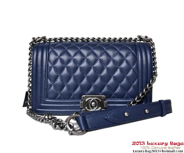 Boy Chanel Flap Shoulder Bag A67086 Sheepskin RoyalBlue