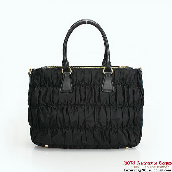 Prada Gaufre Fabric Top Handle Bag BN1788 Black Prada Gaufre Fabric Top Handle Bag BN1788 Black
