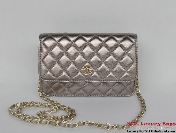 Chanel A33814 Silver Sheepskin Leather Flap Bag Gold Chanel A33814 Silver Sheepskin Leather Flap Bag Gold