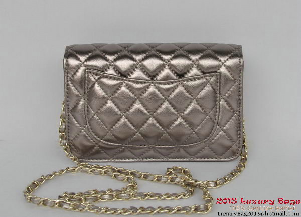 Chanel A33814 Silver Sheepskin Leather Flap Bag Gold Chanel A33814 Silver Sheepskin Leather Flap Bag Gold