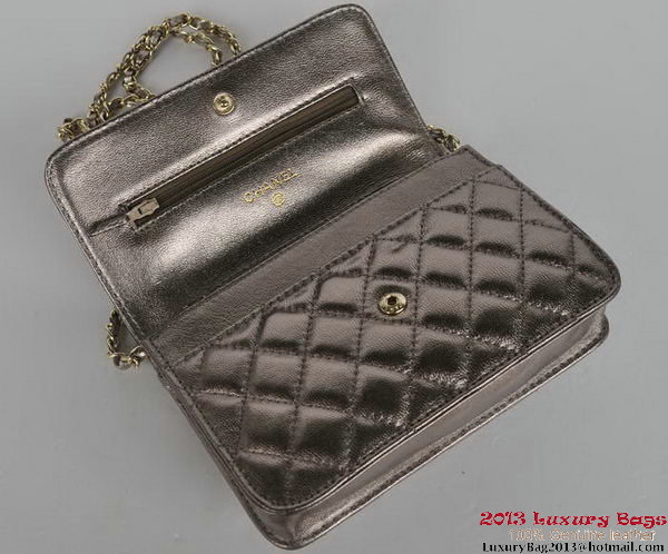 Chanel A33814 Silver Sheepskin Leather Flap Bag Gold Chanel A33814 Silver Sheepskin Leather Flap Bag Gold