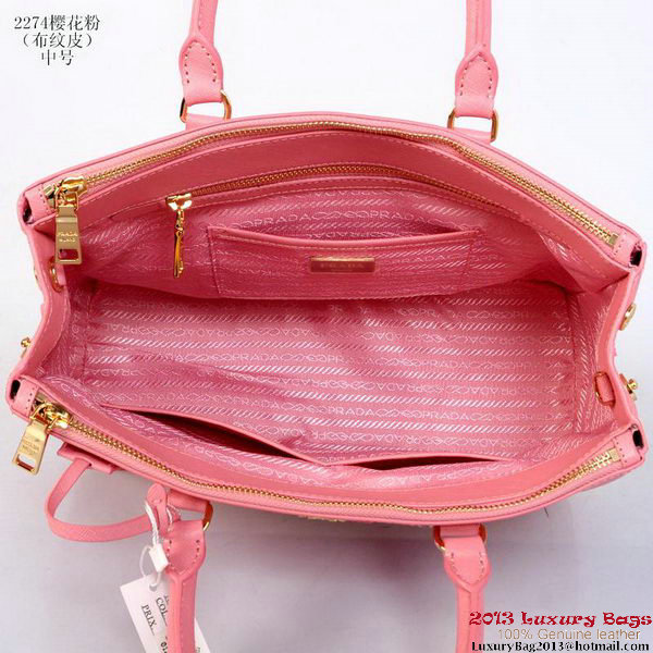 Prada Saffiano Calf Leather Tote Bag 2274 Pink Prada Saffiano Calf Leather Tote Bag 2274 Pink