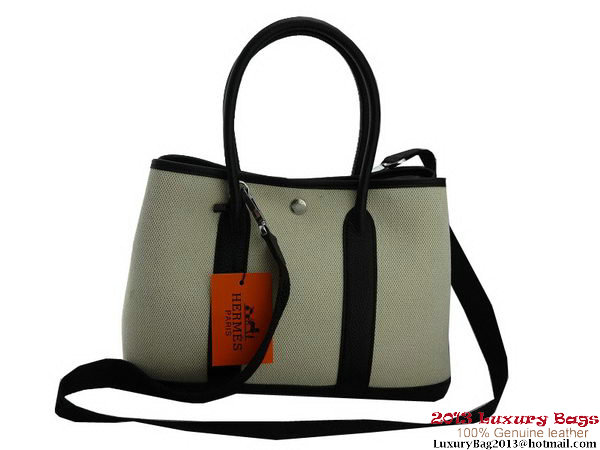 Hermes Garden Party 30CM Bag Fabric Black