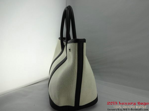 Hermes Garden Party 30CM Bag Fabric Black Hermes Garden Party 30CM Bag Fabric Black