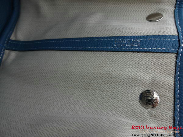 Hermes Garden Party 30CM Bag Fabric Blue Hermes Garden Party 30CM Bag Fabric Blue