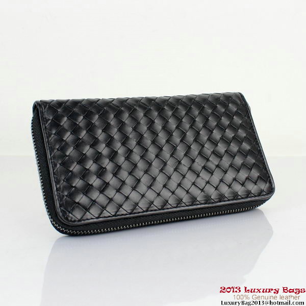 Bottega Veneta BV5012 Intrecciato Nappa Zip Around Wallet Black Bottega Veneta BV5012 Intrecciato Nappa Zip Around Wallet Black