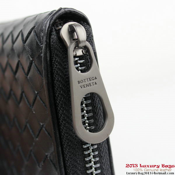 Bottega Veneta BV5012 Intrecciato Nappa Zip Around Wallet Black Bottega Veneta BV5012 Intrecciato Nappa Zip Around Wallet Black