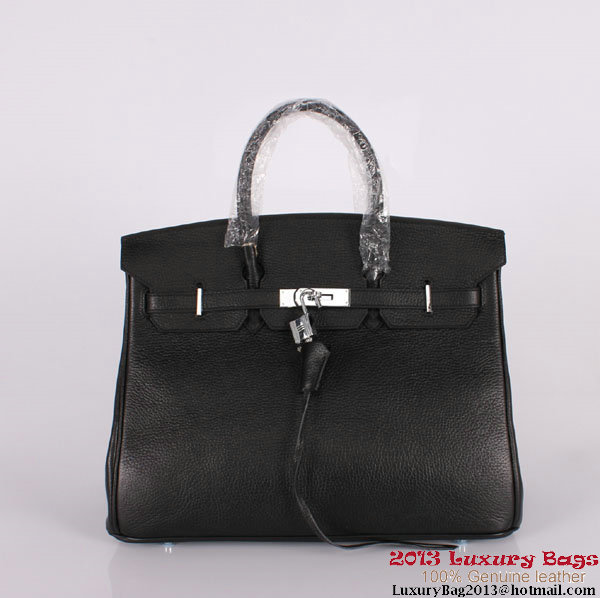 Hermes Birkin 35CM Tote Bag Clemence Leather H-35 Black Hermes Birkin 35CM Tote Bag Clemence Leather H-35 Black