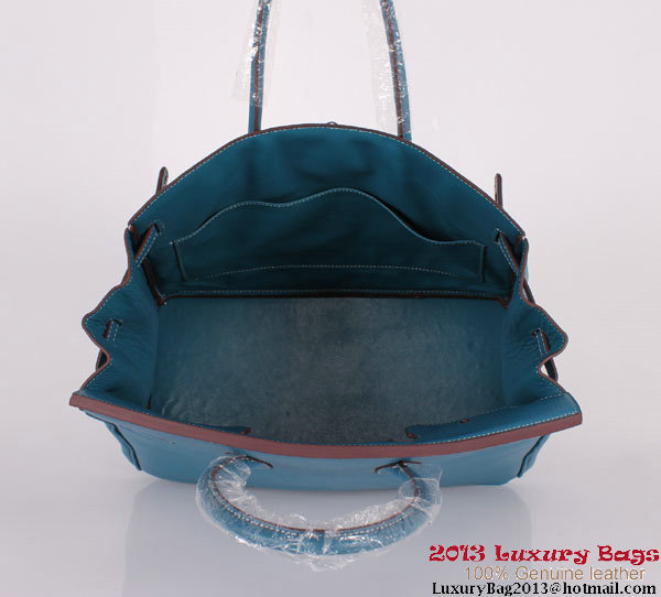 Hermes Birkin 35CM Tote Bag Clemence Leather H-35 Blue Hermes Birkin 35CM Tote Bag Clemence Leather H-35 Blue
