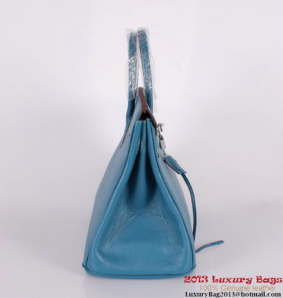 Hermes Birkin 35CM Tote Bag Clemence Leather H-35 Blue Hermes Birkin 35CM Tote Bag Clemence Leather H-35 Blue
