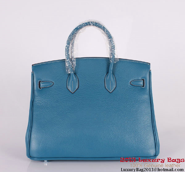 Hermes Birkin 35CM Tote Bag Clemence Leather H-35 Blue Hermes Birkin 35CM Tote Bag Clemence Leather H-35 Blue