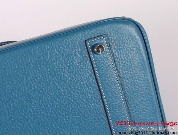 Hermes Birkin 35CM Tote Bag Clemence Leather H-35 Blue Hermes Birkin 35CM Tote Bag Clemence Leather H-35 Blue