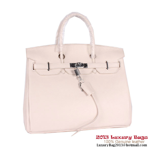 Hermes Birkin 35CM Tote Bag Clemence Leather H-35 OffWhite