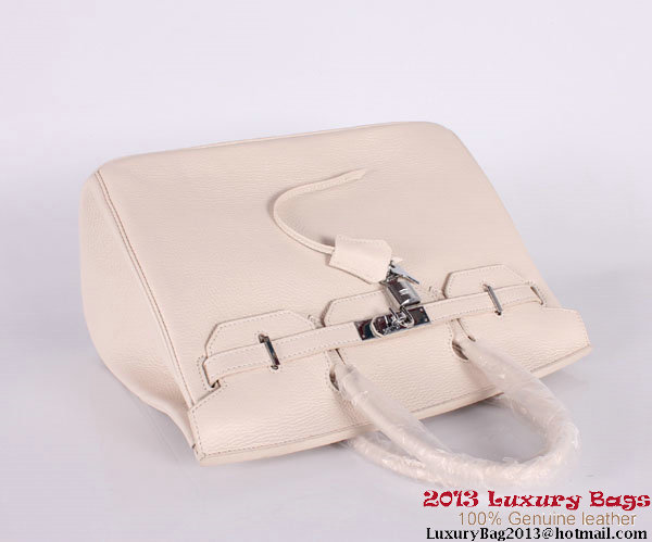 Hermes Birkin 35CM Tote Bag Clemence Leather H-35 OffWhite Hermes Birkin 35CM Tote Bag Clemence Leather H-35 OffWhite