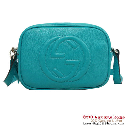 Gucci Soho Calfskin Leather Disco Bag 308364 Aquamarine