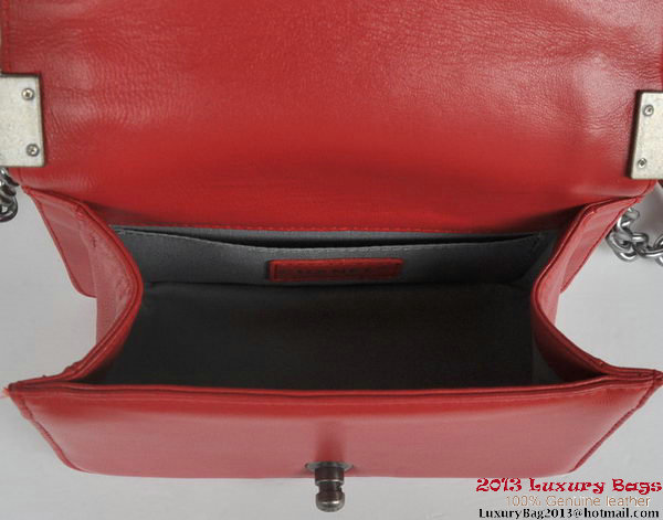 Boy Chanel Small Flap Shoulder Bag Sheepskin Leather A67086 Red