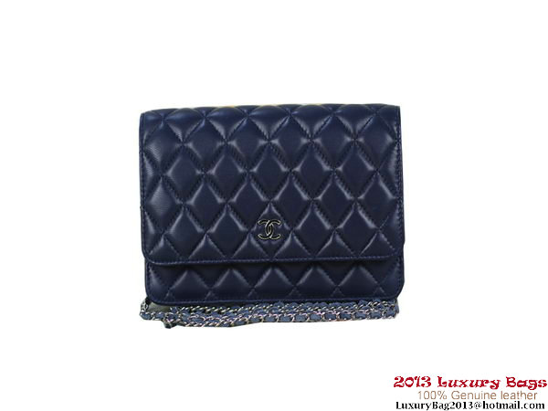 Chanel A33814 Original Leather mini Flap Bag Dark Blue