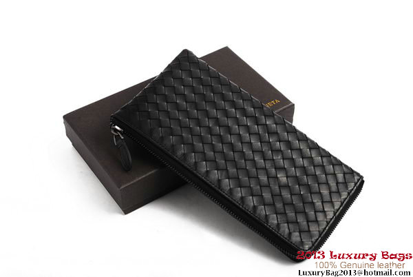 Bottega Veneta Intrecciato Nappa Zippy Wallet BV1570 Black Bottega Veneta Intrecciato Nappa Zippy Wallet BV1570 Black