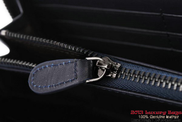 Bottega Veneta Intrecciato Nappa Zippy Wallet BV1571 Blue Bottega Veneta Intrecciato Nappa Zippy Wallet BV1571 Blue