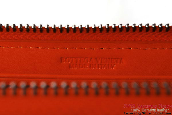 Bottega Veneta Intrecciato Nappa Zippy Wallet BV1571 Orange Bottega Veneta Intrecciato Nappa Zippy Wallet BV1571 Orange