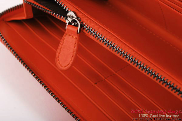 Bottega Veneta Intrecciato Nappa Zippy Wallet BV1571 Orange Bottega Veneta Intrecciato Nappa Zippy Wallet BV1571 Orange