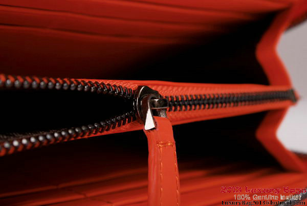 Bottega Veneta Intrecciato Nappa Zippy Wallet BV1571 Orange Bottega Veneta Intrecciato Nappa Zippy Wallet BV1571 Orange