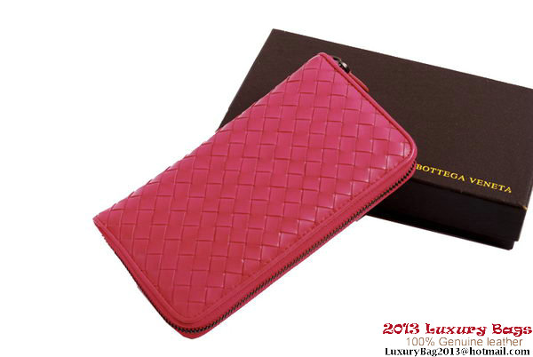 Bottega Veneta Intrecciato Nappa Zippy Wallet BV1571 Peach