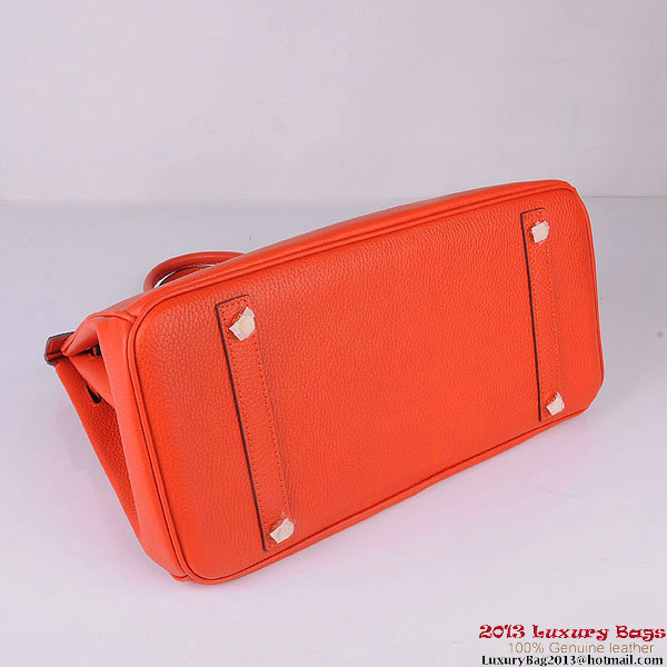 Hermes Birkin 35CM Tote Bag Orange Clemence Leather H6089 Gold Hermes Birkin 35CM Tote Bag Orange Clemence Leather H6089 Gold