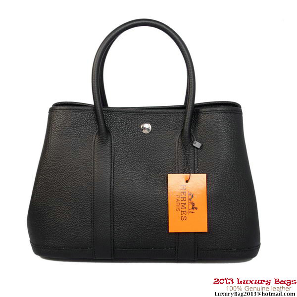 Hermes Garden Party 30CM Bag Calf Leather A1288 Black Hermes Garden Party 30CM Bag Calf Leather A1288 Black