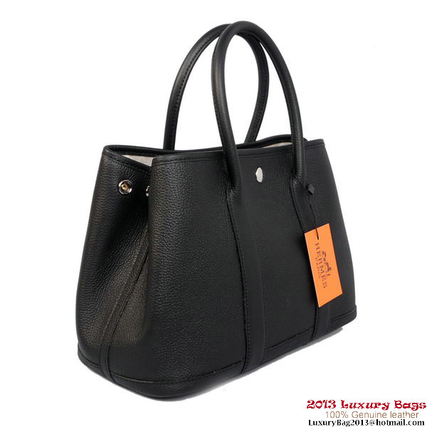 Hermes Garden Party 30CM Bag Calf Leather A1288 Black Hermes Garden Party 30CM Bag Calf Leather A1288 Black