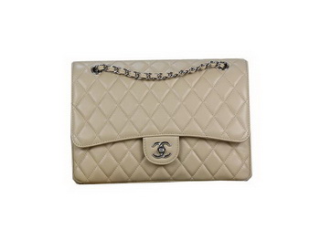 Chanel Classic Flap Bag 1113 Apricot Sheepskin Leather Silver Chanel Classic Flap Bag 1113 Apricot Sheepskin Leather Silver