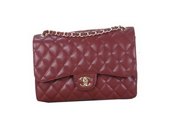 Chanel Classic Flap Bag Bordeaux Original Cannage Patterns Leather Gold Chanel Classic Flap Bag Bordeaux Original Cannage Patterns Leather Gold