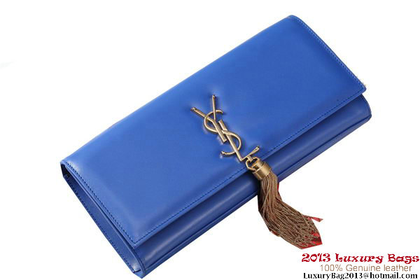 Yves Saint Laurent Classic Monogramme Tassel Clutch Bag Y041 Blue