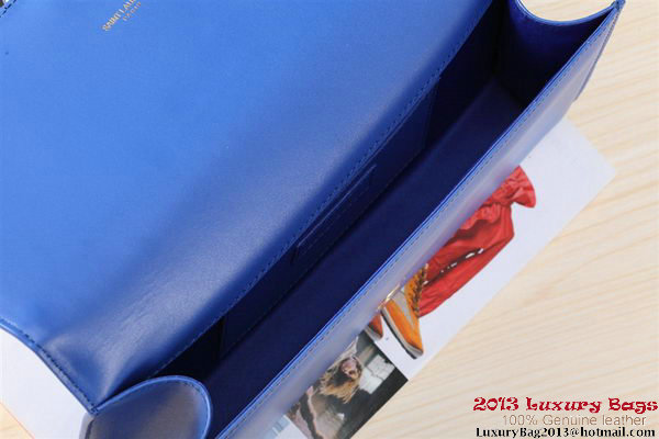 Yves Saint Laurent Classic Monogramme Tassel Clutch Bag Y041 Blue Yves Saint Laurent Classic Monogramme Tassel Clutch Bag Y041 Blue